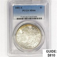 1881-S Morgan Silver Dollar PCGS MS66