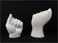 2 Ceramic Fist Sculptures