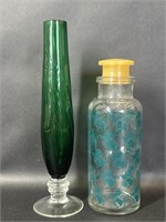 Elizabeth Arden Blue Grass Bottle, Green Art Glass