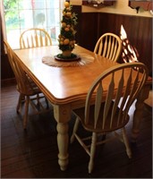 Vintage Dining Table w/ 4 Chairs