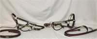 2 Circle Y Halters with Leather Leads