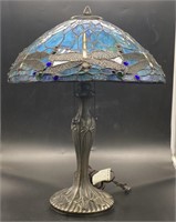 (E) Tiffany Style Dragonfly Pattern Stained Glass