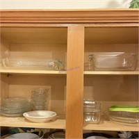 Contents of 2 Shelves Glass Bakeware +