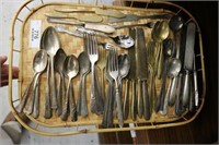 Silver-plated Flatware on Tray
