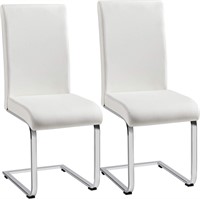 2 Dining Chairs Modern High Back Faux Leather