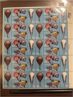 HOT AIR BALLOONING STAMP SHEET QTY 50