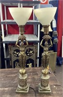 Pair of 33" figural parlor lamps
