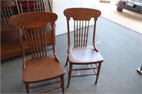 Pair of Beautiful Antique Carved Back Chairs