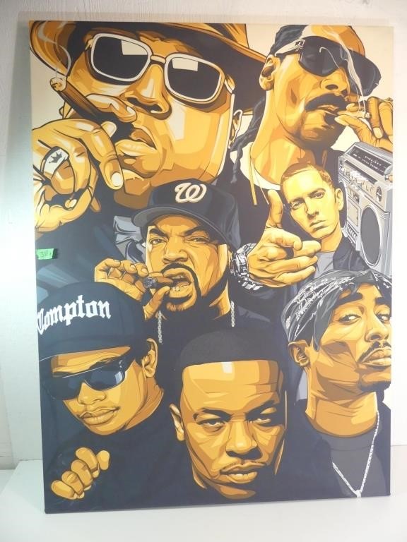 Old School Rap Canvas Poster 46x36"