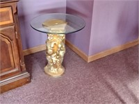 cherub table base with glass top