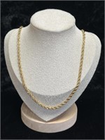 Vintage Gold Rope Chain; Made in Korea; No Marks