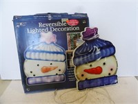 21" Lighted Snowman Christmas Window Décor in