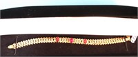 14kt YELLOW GOLD AND RUBY BRACELET