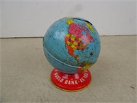 Vintage Metal Globe Bank