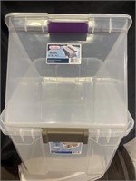 Two Sterilite ClearView Latch Storage Totes. 62L
