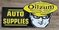 Oilzum Motor Oils Auto Supplies Advertising Sign.