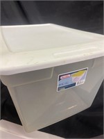 55L Sterilite Storage Tote. Approx. 23” x 17” x