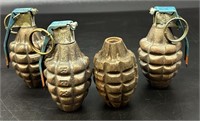 4 WWII MK 2 Cast Iron Pineapple Grenades