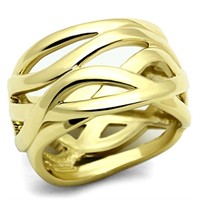 IP Gold (Ion Plating) Stainless Steel Ring with No
