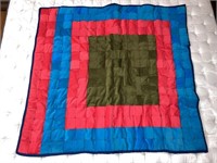 Handmade Quilt #28 Rectangle Blue/Red