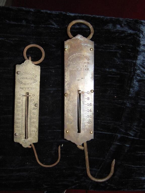 (2) Metal Farmhouse Spring Packing Scales