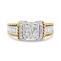 14K Gold Princess-Cut Diamond Engagement Ring