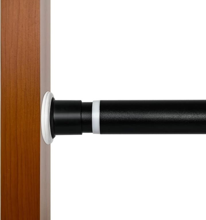 Tension Spring Curtain Rod Black Extendable