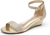 DREAM PAIRS Women's INGRID Ankle Strap Low Wedge