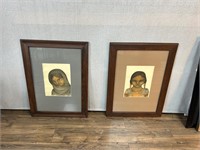 2pc Diego Rivera Lithographs: Portraits of Girls