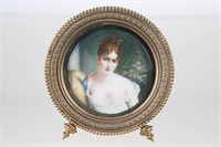 Hand Painted Miniature French Portrait