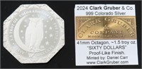 2024 DANIEL CARR OCTAGON 1.5 OZ 999 FINE SILVER