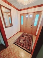 Area Rug & Beveled Mirror