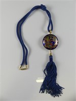 CLOISONNE DECORATED ROPE NECKLACE