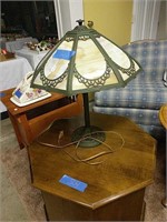 Victorian Slag Glass Table Lamp