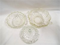 Fostoria Lidded Candy Dish & Scalloped Edge with