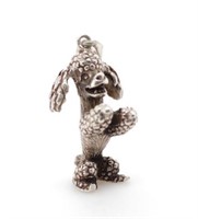 Vintage sterling silver poodle pendant