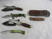Vintge Pocket Knives & 2 Hunting Knives