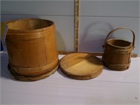 2 wood buckets