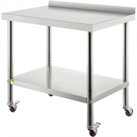 1 LOT, 2 VEVOR Stainless Steel Prep Table, 30 x