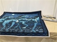Midnight Horses Wall Blanket 48x36, Welcome Fish
