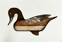 Arthur Nevin Signed Duck Decoy Colored Etching