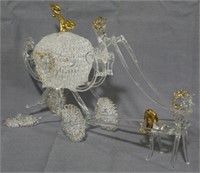 Blown Glass Carriage & Horse 7"