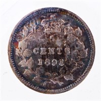 1891 Canada Silver 5 Cents F12