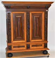 Oak & rosewood cabinet, knockdown,