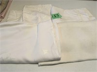 table cloths, stained