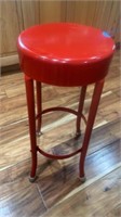 RED METAL STOOL