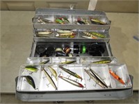 TACKLE BOX FULL OF FISHING LURES & MISC