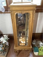 Wooden display case with Mirrored back and