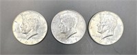 Kennedy Half Dollars - 40% Silver (1967, 67, 68)