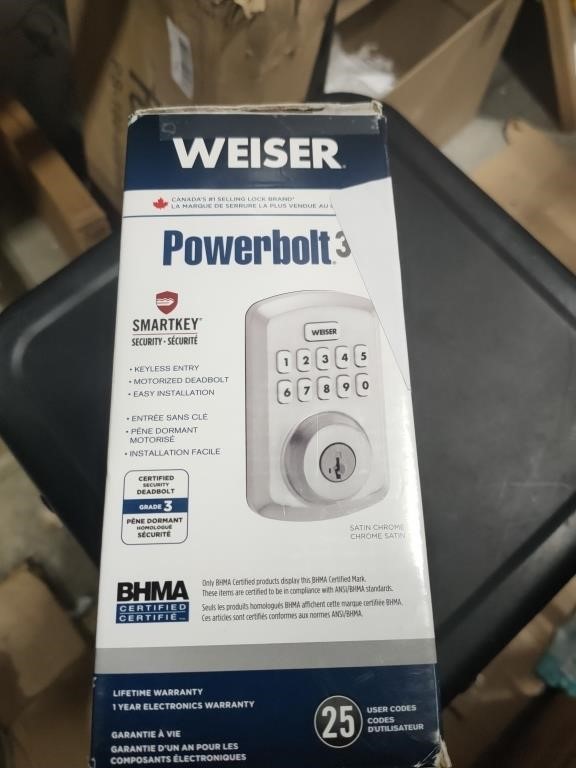 Weiser Powerbolt 3 Satin Chrome Keyless Entry